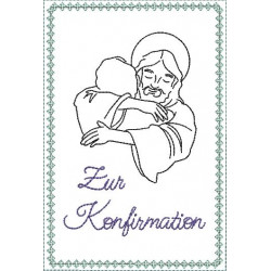 Stickdatei ITH - Postkarte Jesus Konfirmation